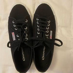 Superga Black Classic Canvas, Size 40 W9 NWOT